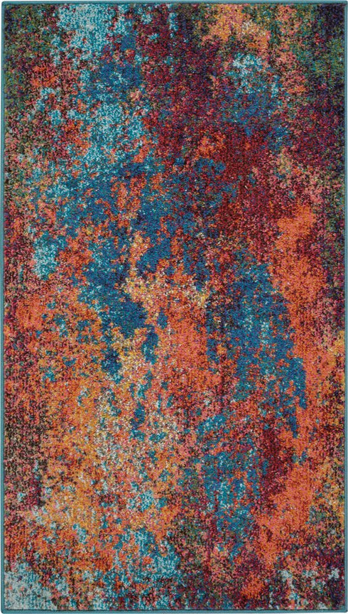 2' X 4' Atlantic Abstract Power Loom Non Skid Area Rug